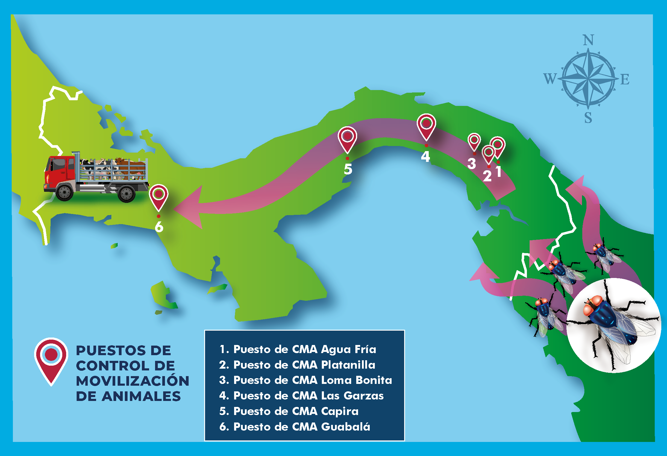 mapa puestos CMA y camión